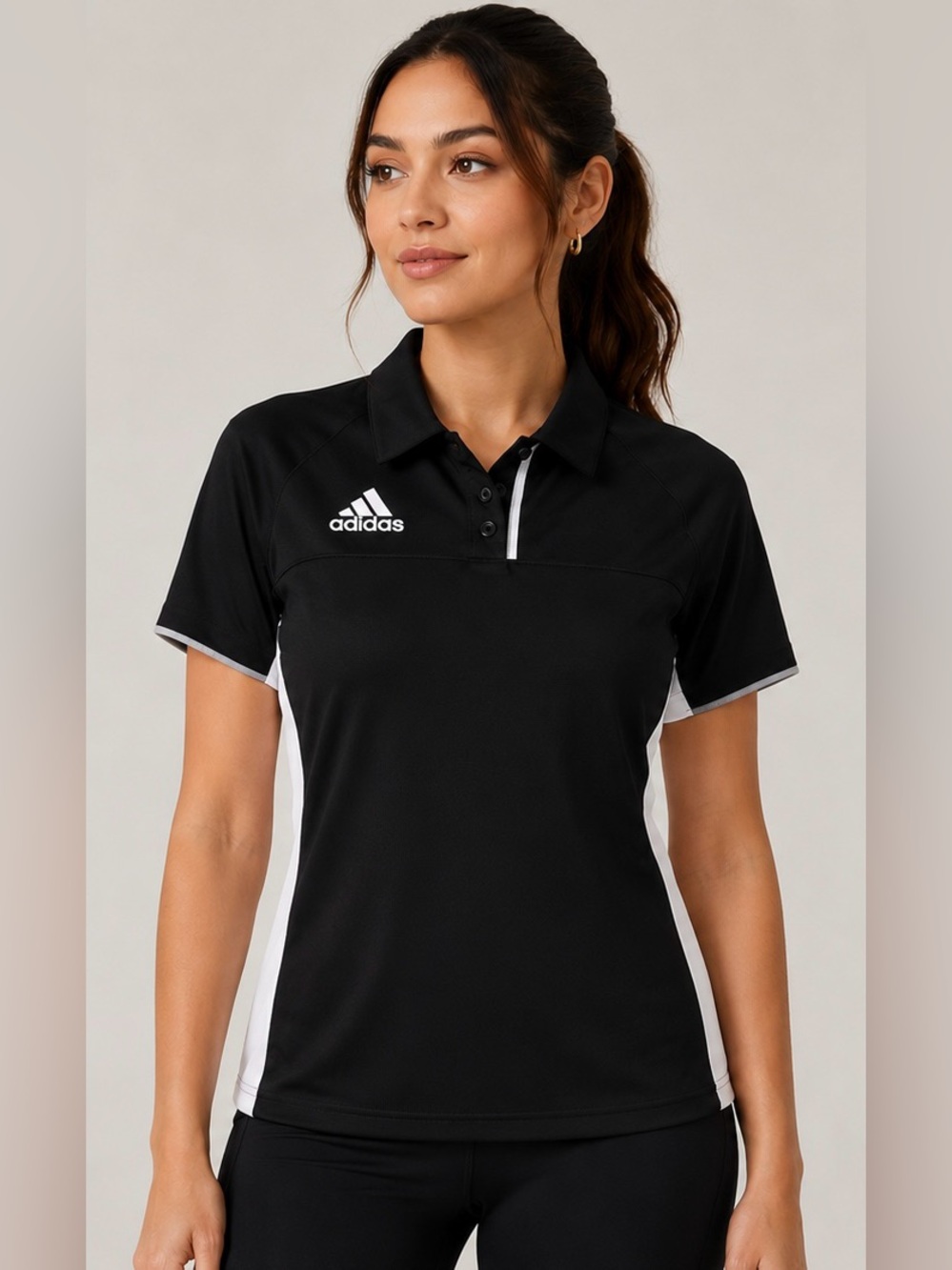 Adidas polo shirt climacool MEDIUM black gym training running outdoors Ralph